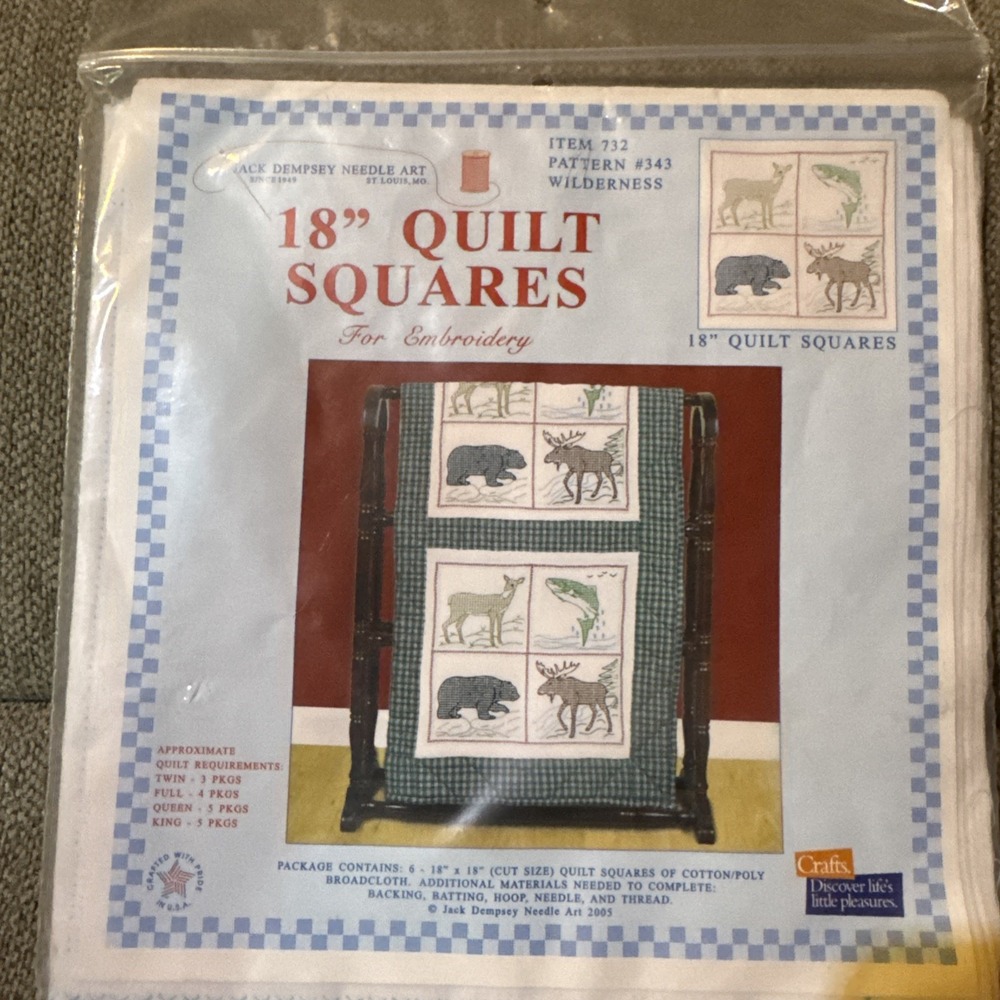 Jack Dempsey Needle Art Item‎ 732 #343 Wilderness Quilt Squares